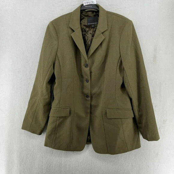 Banana Republic Blazer Women's Sz 12 Brown 3-Button Single-Breasted Notch Lapel - Picture 1 of 12